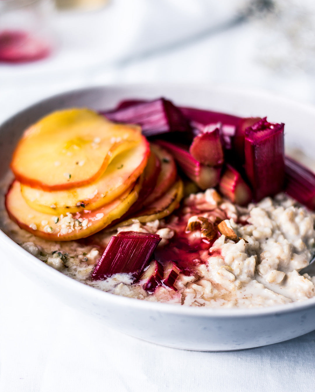 hemp oat rhubarb apple porridge recipe