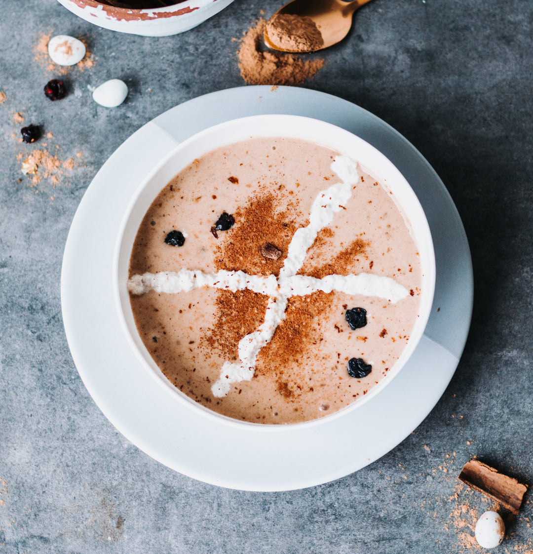 Hot Cross Bun Smoothie Bowl Vegan Gluten Free