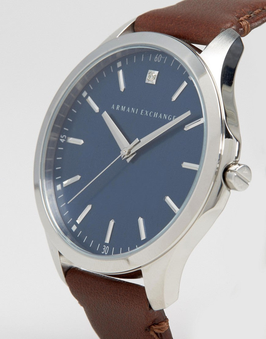 Armani Exchange Brown Leather Watch 