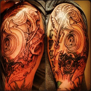 Tattoo uploaded by Justin Brown  Japanese traditional sleeve with turbo  spark plug piston and wrench tied in  Tattoodo
