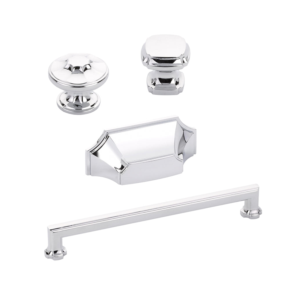 Polished Nickel Moderna Drawer Pulls and Cabinet Knobs