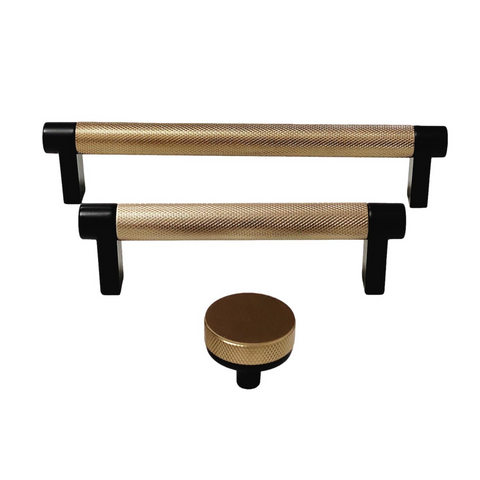 KNURLED BLACK AND CHAMPAGNE BRONZE KNURLED SELECT KNOBS AND PULLS