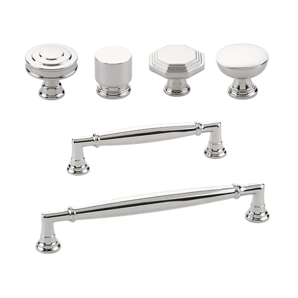 Polished Nickel Jasper Cabinet Knobs and Drawer Pulls – Forge Hardware  Studio