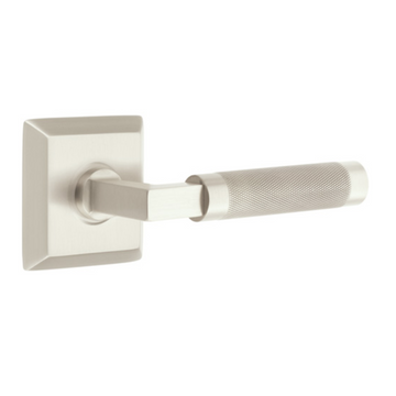 Satin Brass Myles Door Lever w/ Square Rosette – Forge Hardware Studio