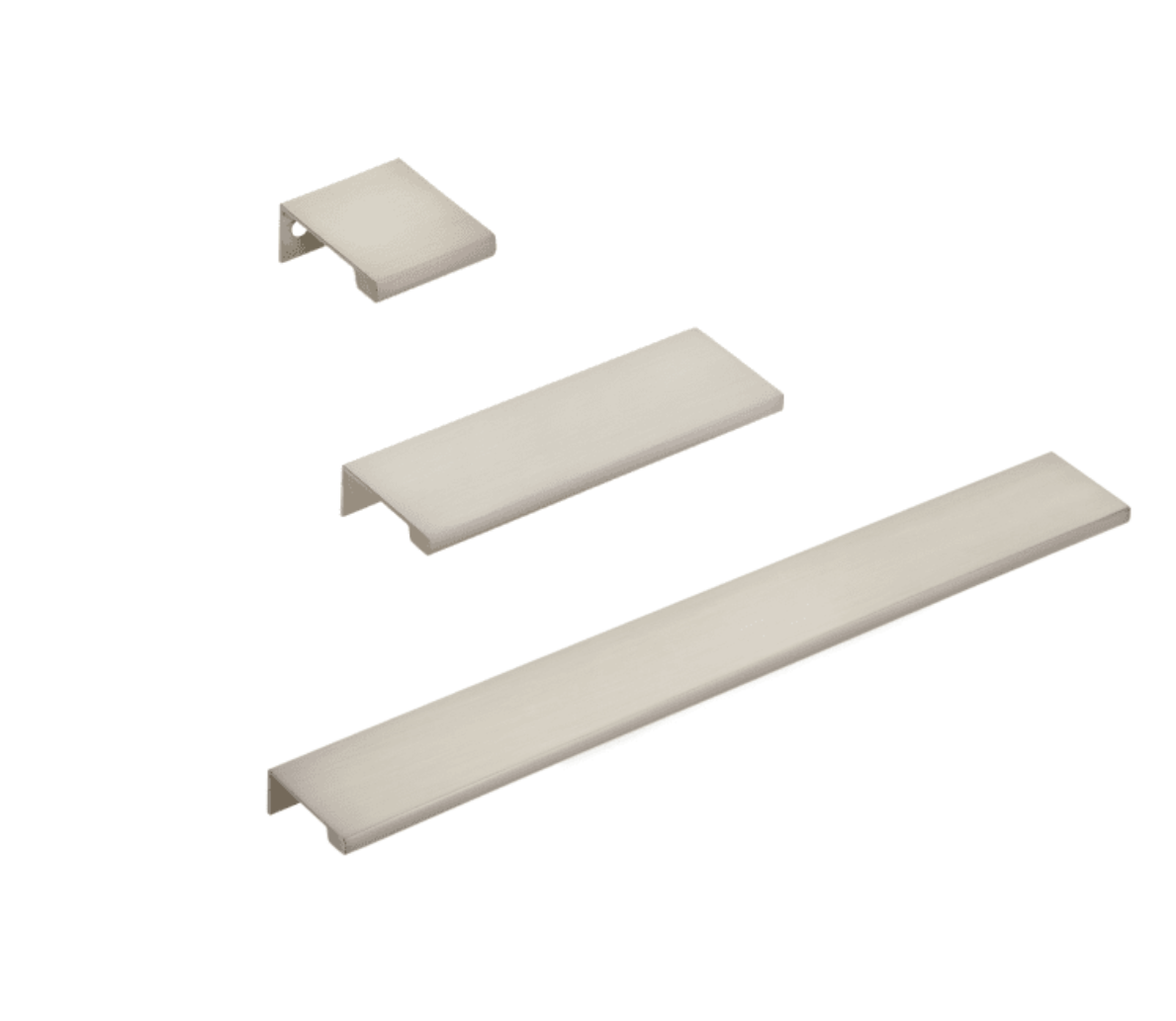 Satin Nickel "Dina" Tab Finger Drawer Pulls Hardware Studio