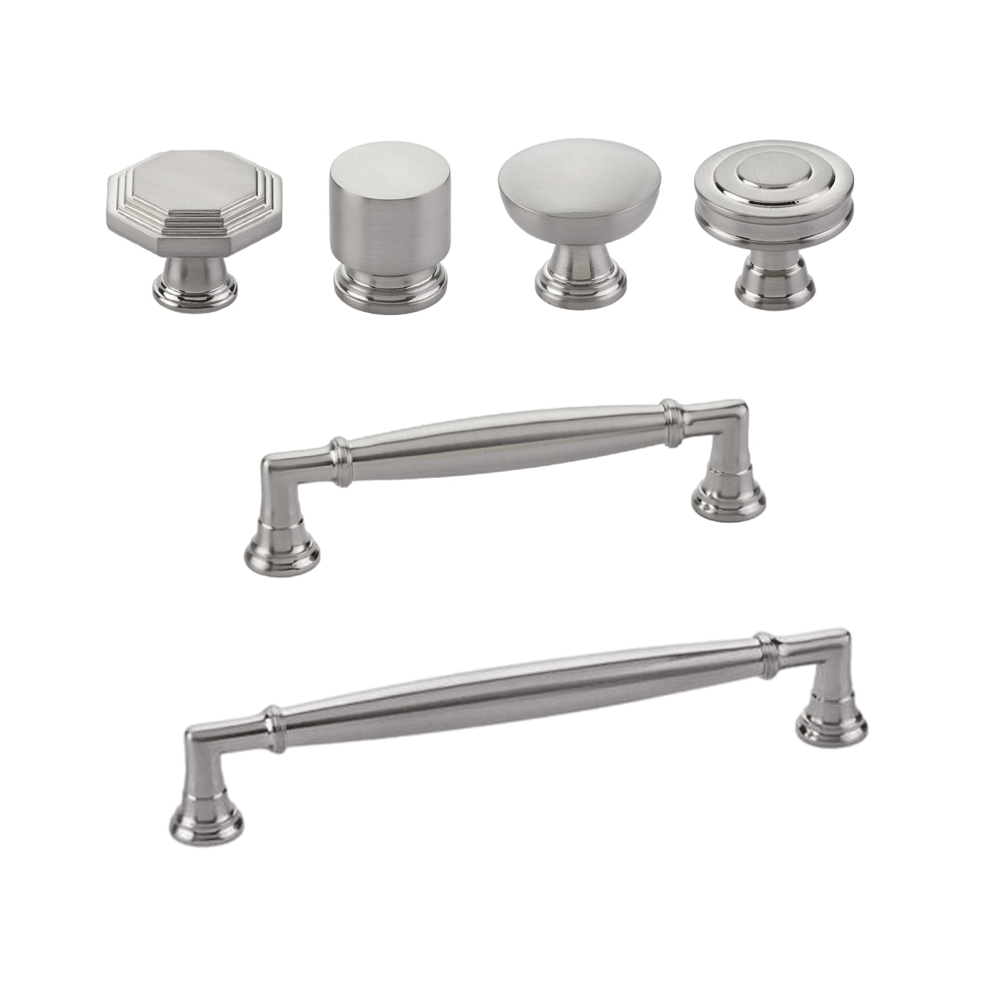 Brass Solid Texture No.2 Knurled Drawer Pulls and Knobs in Satin