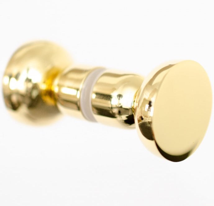 Round Door Knobs (Pair) - Polished Brass - Grace & Glory