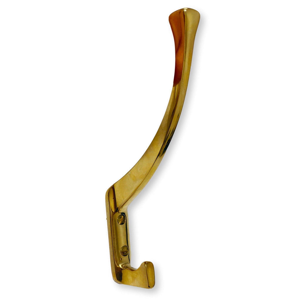 Under-Shelf Swiveling Hook Accessory, Unlacquered Brass