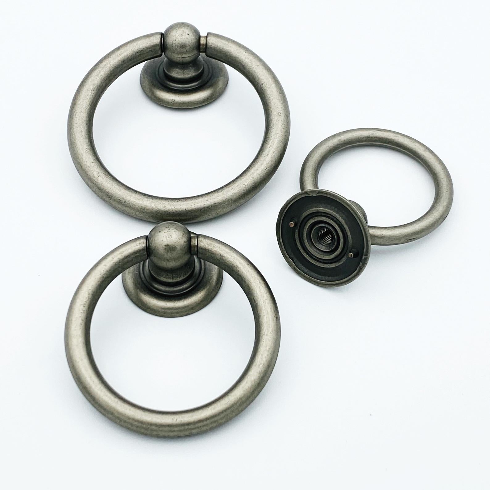 Plain Antique Silver Ring Pulls Hardware Pull Drawer Pull