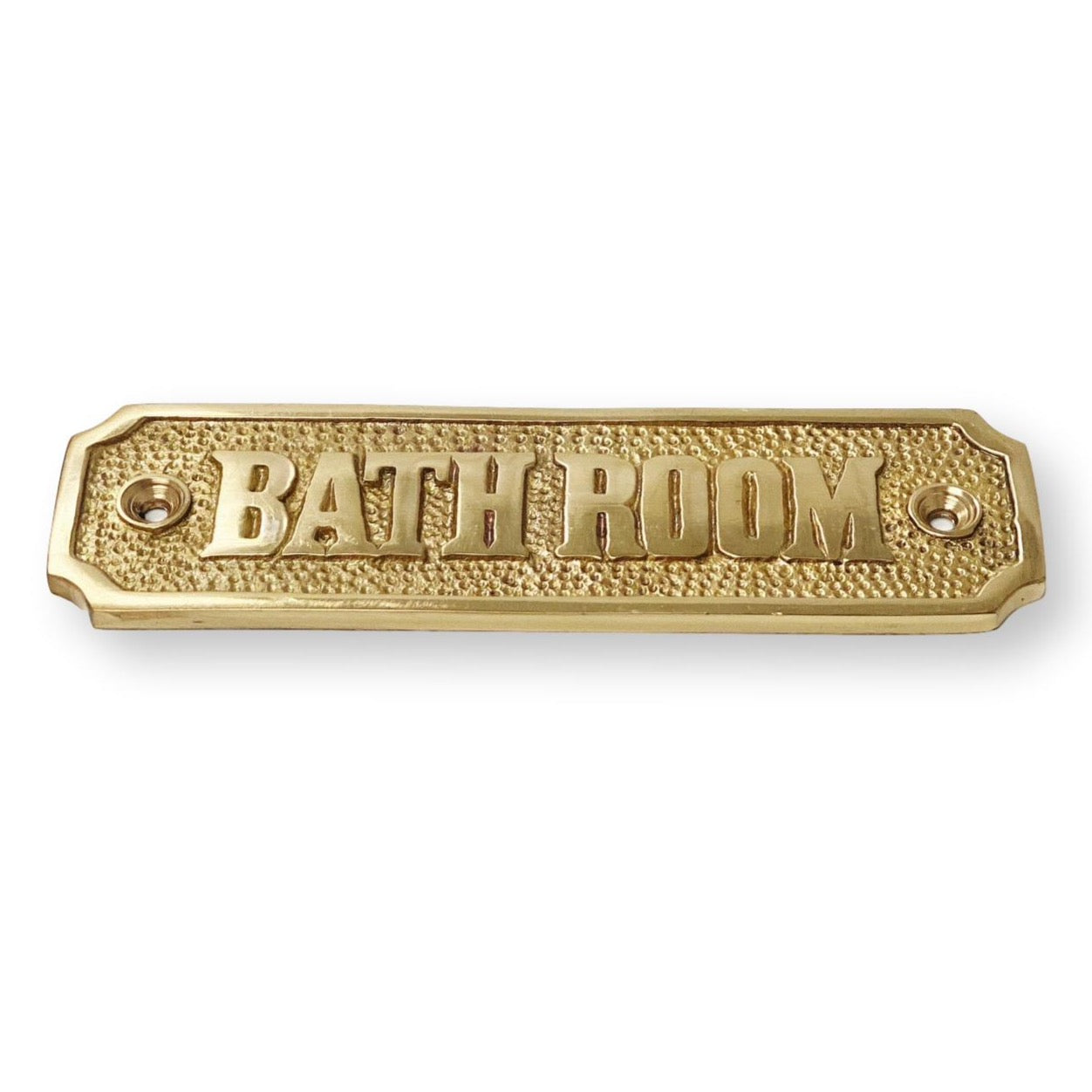 Brass Bathroom Door Sign 4-7/16 x 1-4/16 H - Door Hardware