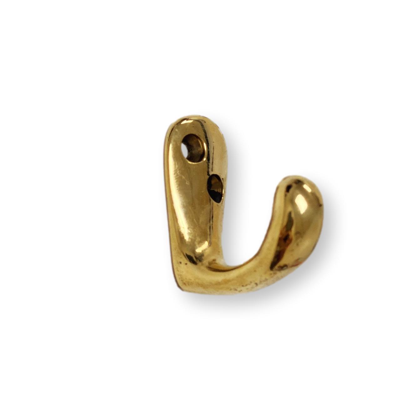 Unlacquered Brass Louie Style 1 Polished Brass Wall Coat and Hat Hoo –  Forge Hardware Studio