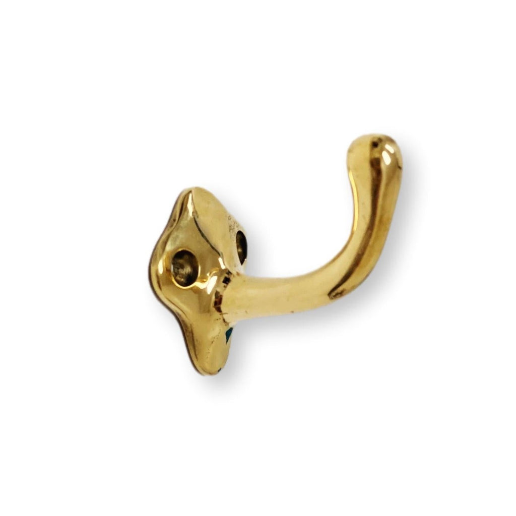 Unlacquered Polished Brass Curl Wall Coat and Hat Hook – Forge