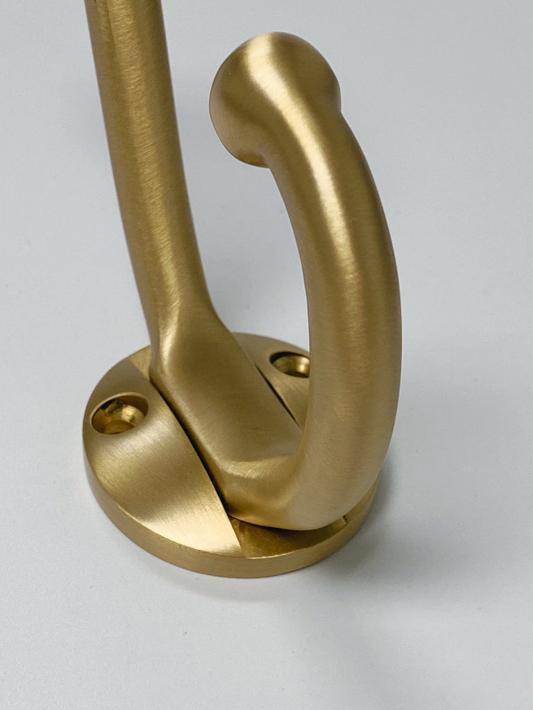 Polished Unlacquered Brass Heritage Wall Hook, Brass Wall Coat Hook –  Forge Hardware Studio