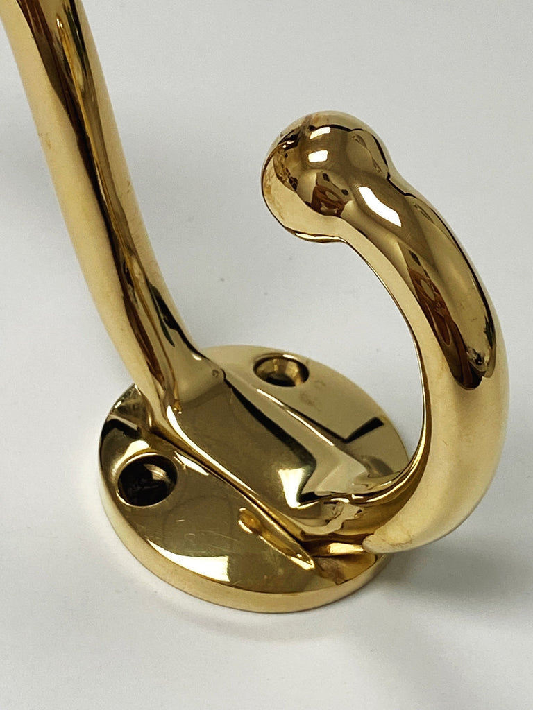 Hat hook - Polished brass with lacquer - 120 mm - Model 90 - Hooks