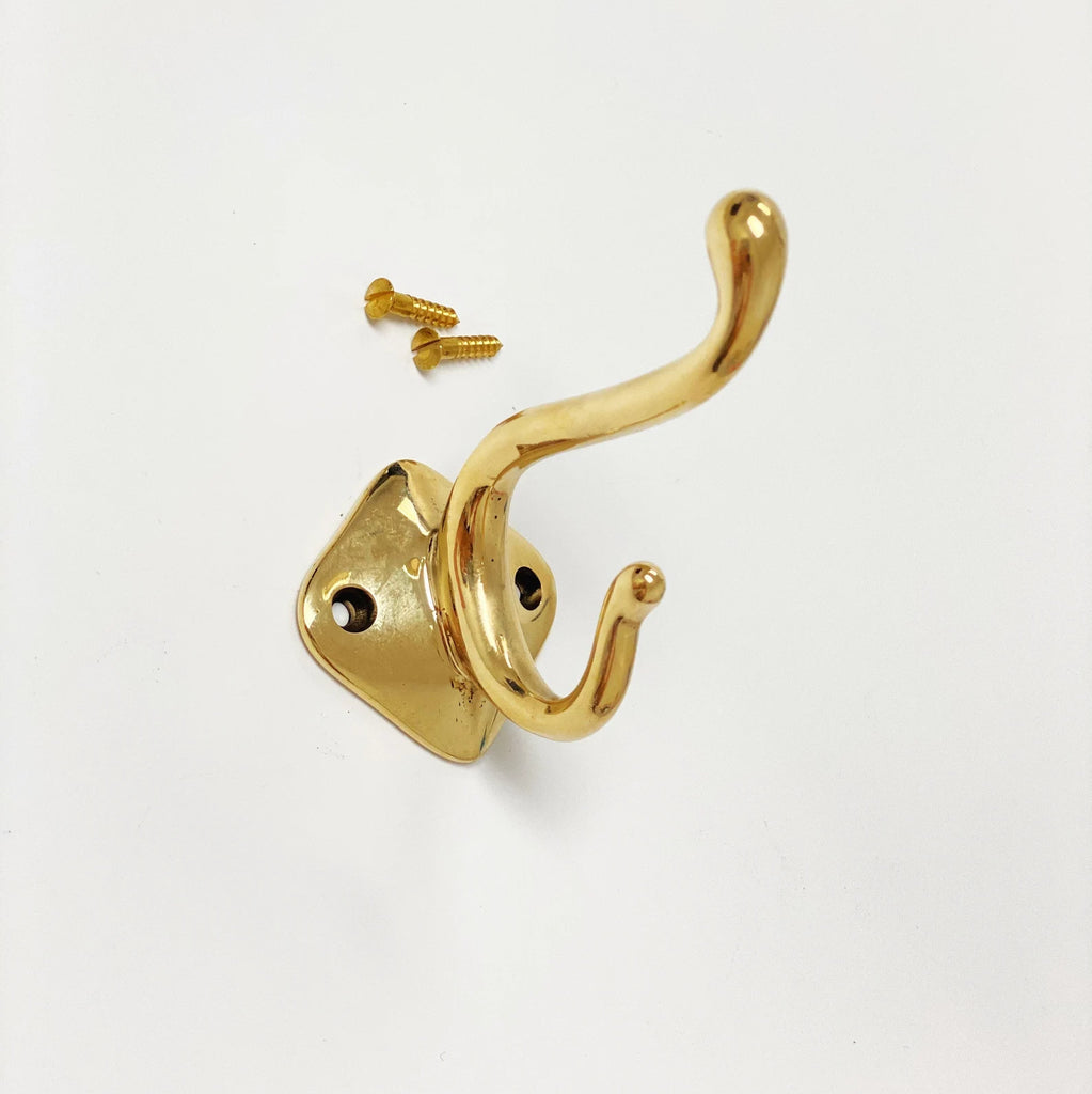 Federation Hat & Coat Hooks - Polished Brass - TradCo