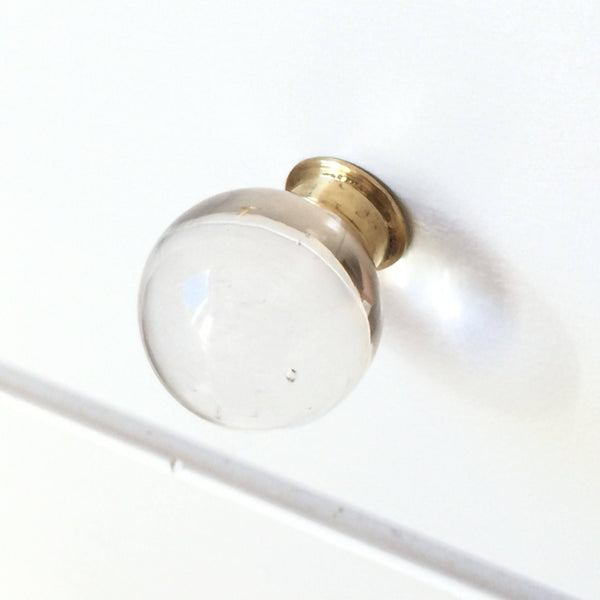 Glass and Brass Round Drawer Knob Drawer Pulls Lucite Drawer Knobs