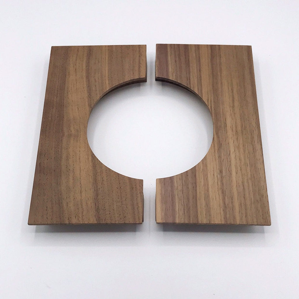 Wood Drawer Pull Walnut Mid-century Modern Semi-Circle Wood