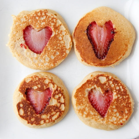 Strawberry Heart Pancakes