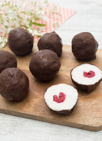 Raspberry Heart Truffles