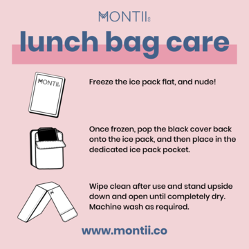 MontiiCo Lunch Bag Ice Pack Instructions