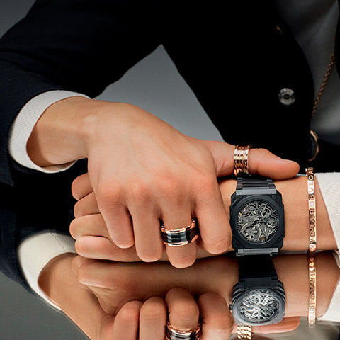 Man wearing Bvlgari accessories