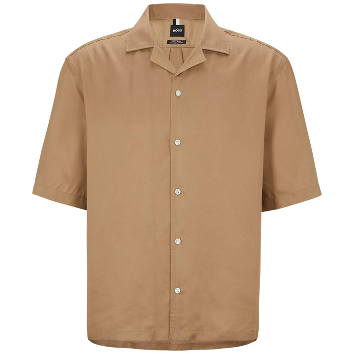 BOSS - Regular-fit shirt in Hawaiian-print twill