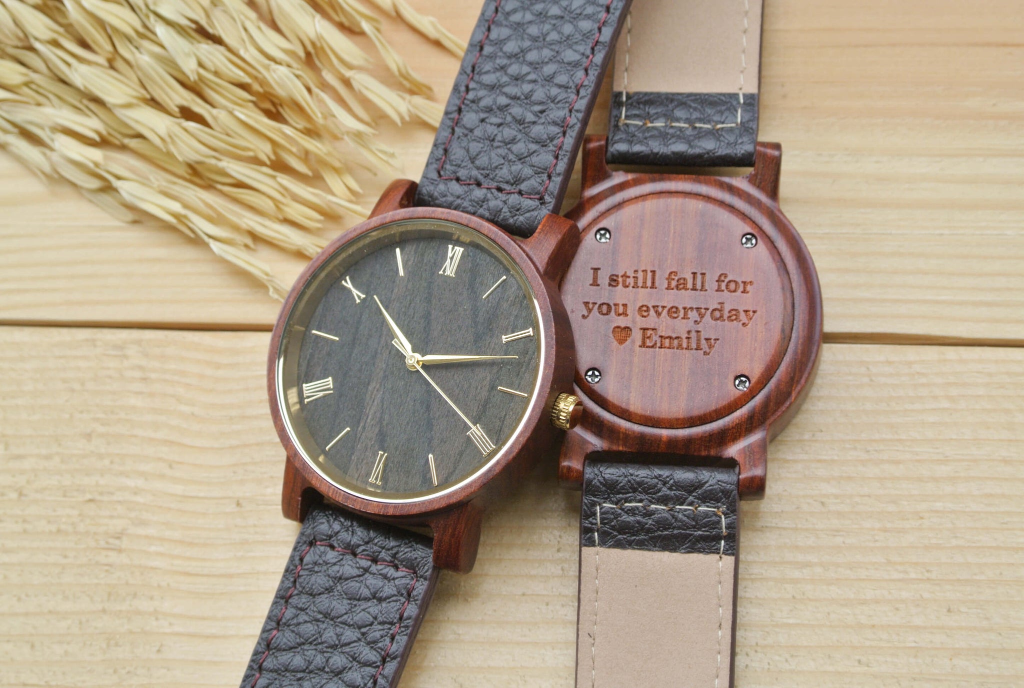 Engraved Wooden Watch for Men