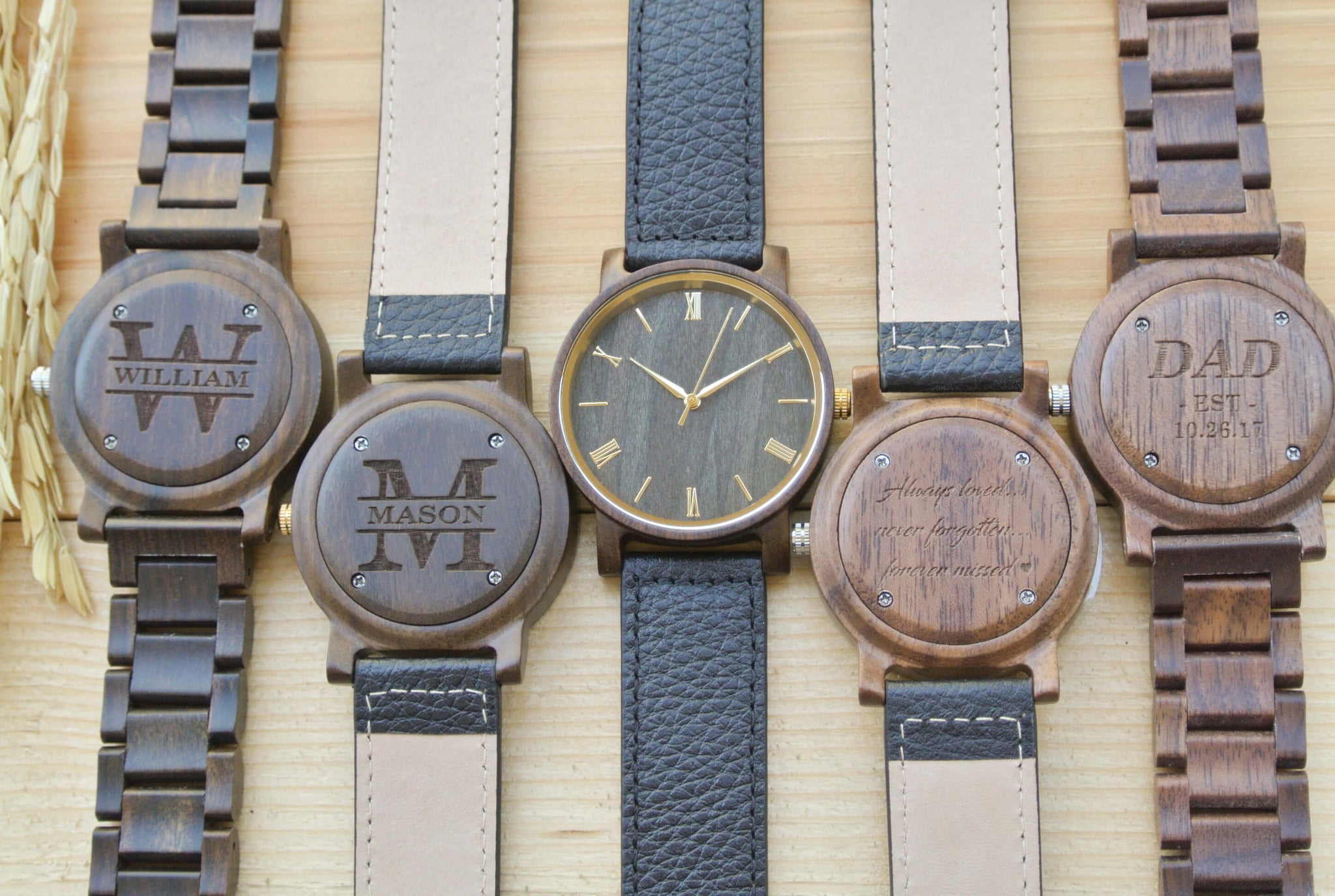 Personalized Engraved Wood Watches for Men