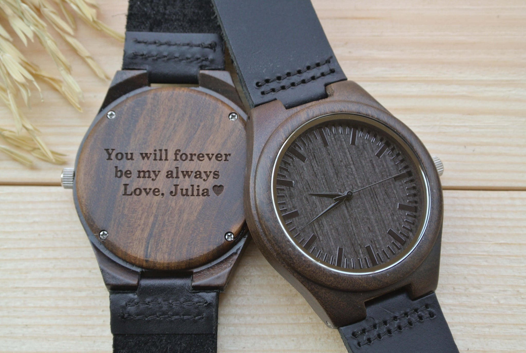 Mens Wooden Watch Engraved