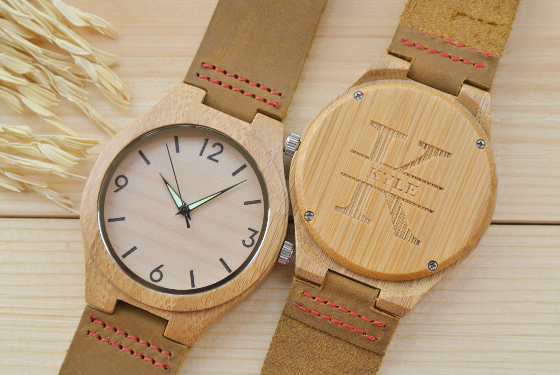 Personalized Mens Wooden Watch Engraved