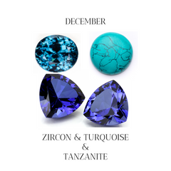 December birthstone zircon tanzanite and turquoise