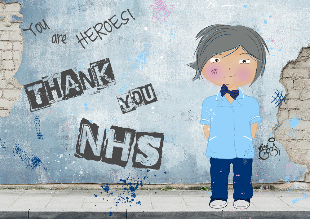 Mini Gabi Artwork "Thank You NHS staff", Mini Nurse Art print
