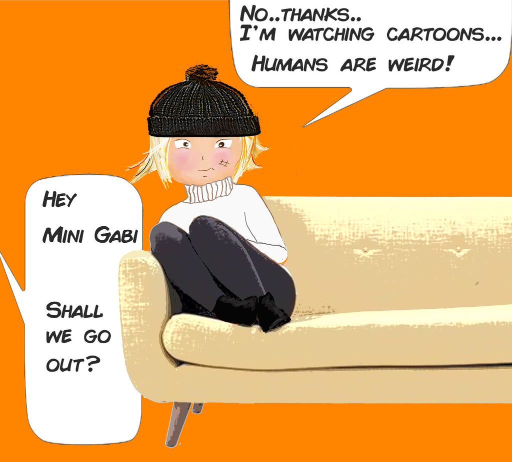 Cartoon art from Mini Gabi for comic lovers and pop art fans