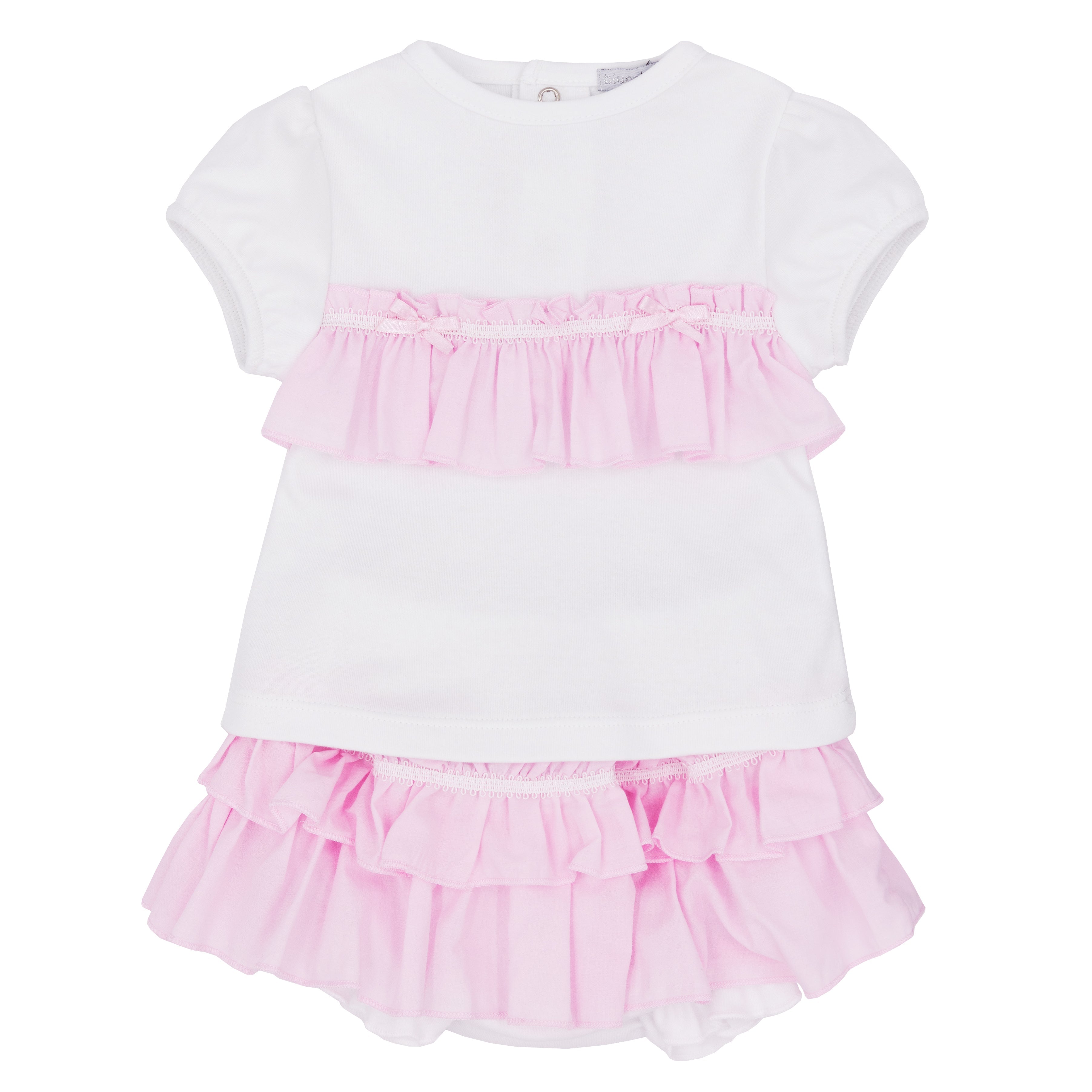 Girls t shirt and jam pant set with woven frill