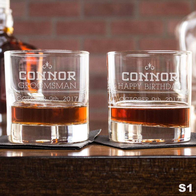 Engraved Whiskey Glasses - Design: CUSTOM - Everything Etched