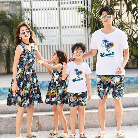 family hawaiian matching outfits