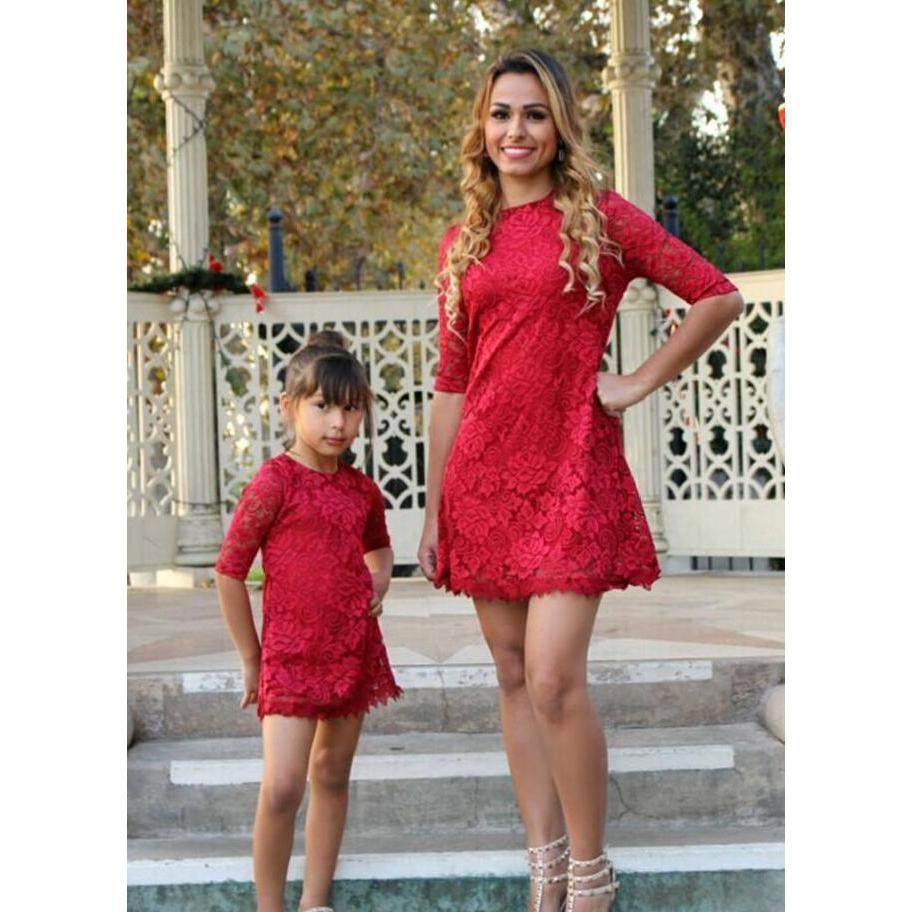 mommy and me red dress