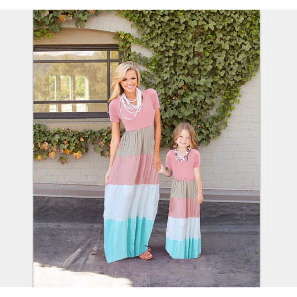 Mommy And Me Splice Summer Maxi Dress