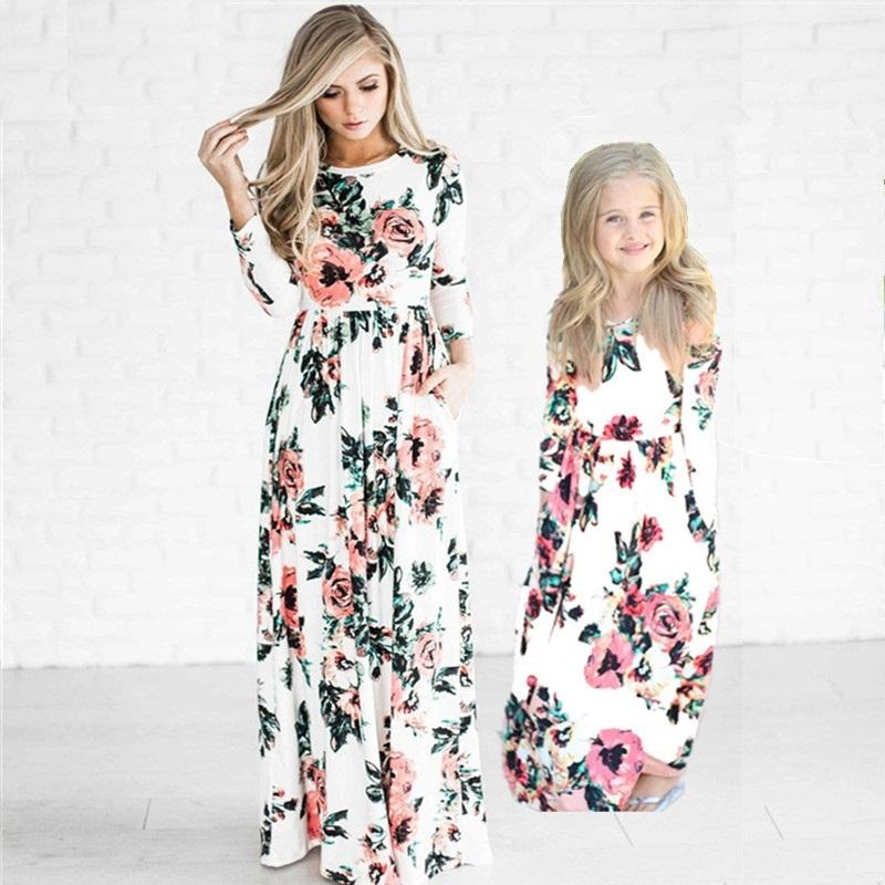 Mother and Daughter Floral Long Dress – dresslikemommy.com