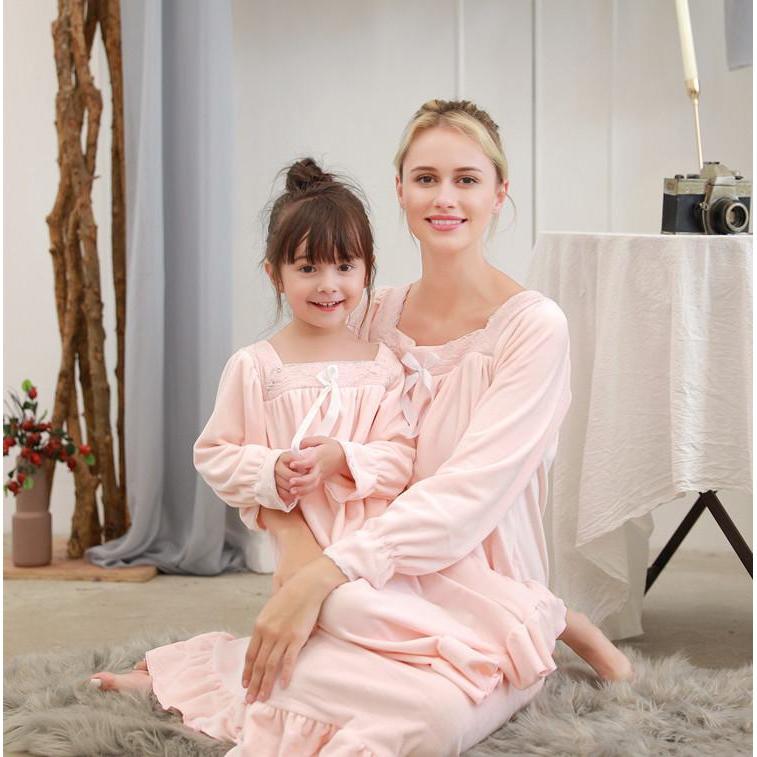 matching gowns for mom and daughter