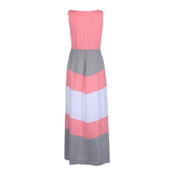 Mother Daughter Matching Pink Gray White Striped Dress – dresslikemommy.com