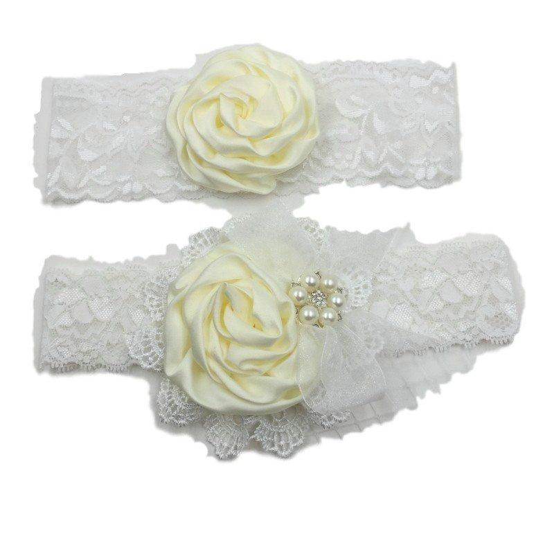Satin Flower Matching Handmade Lace Headband Set – dresslikemommy.com