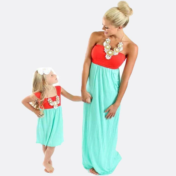 Summer Mommy Me Matching Splice Dress