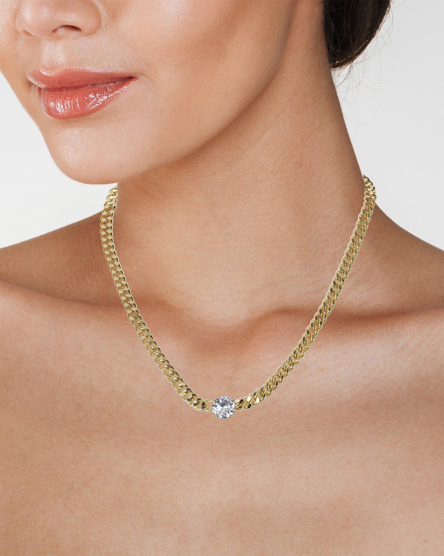 Classic Round Pendant Necklace – CZ by Kenneth Jay Lane