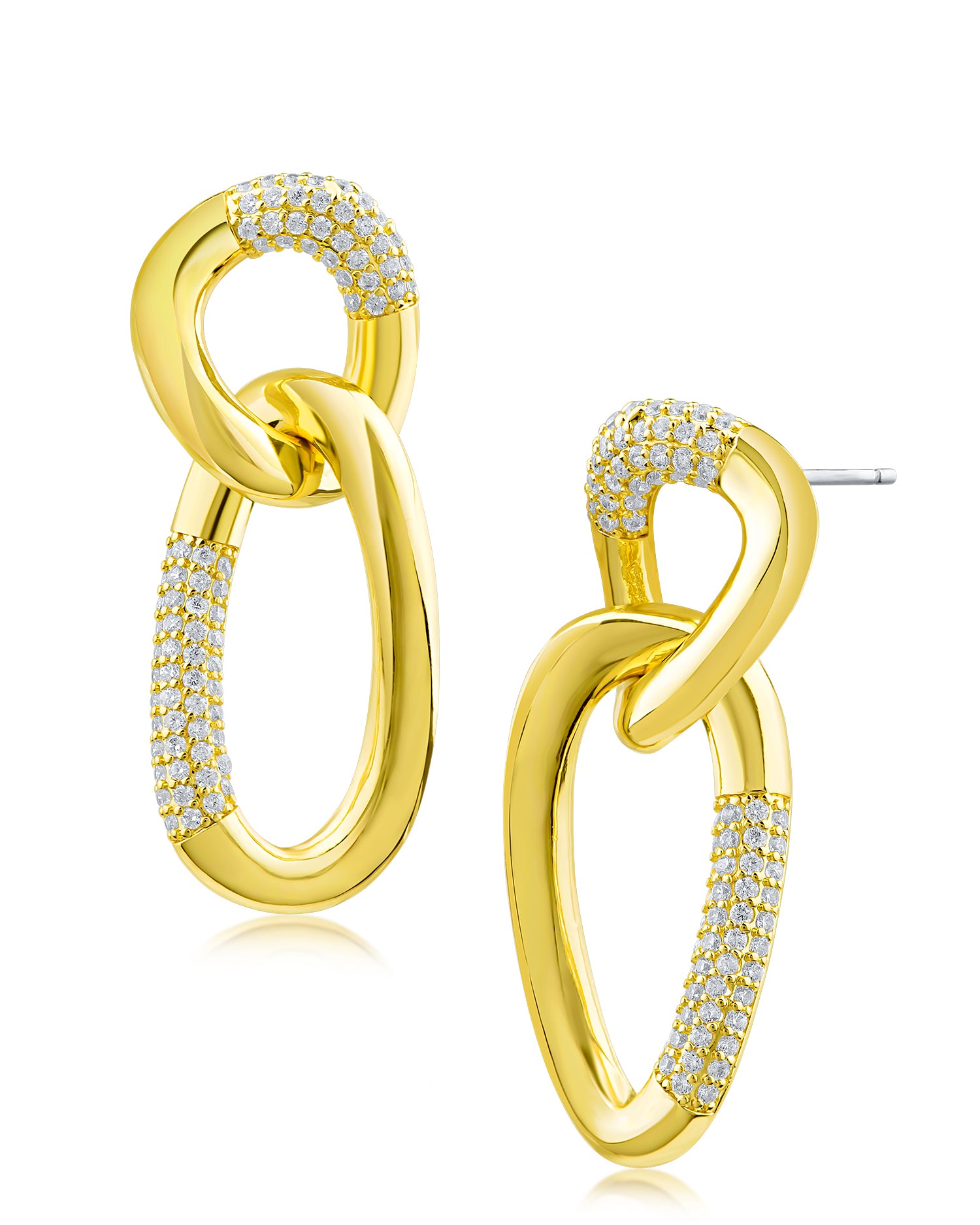 Pave Link Drop Earrings Cz By Kenneth Jay Lane