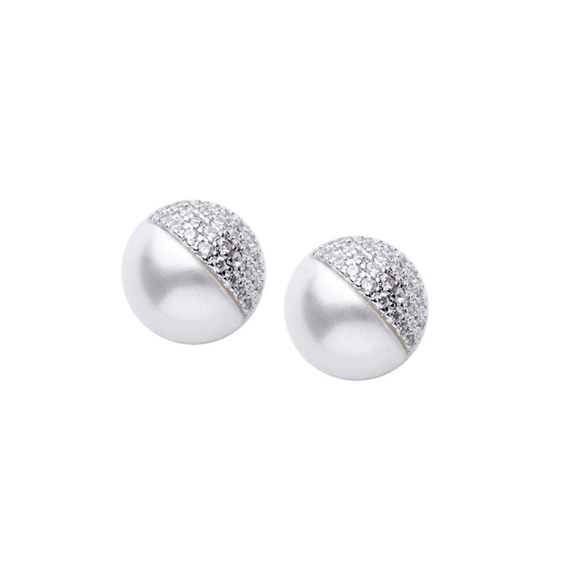 CZ Cluster and Pearl Clip Earrings – CZ by Kenneth Jay Lane