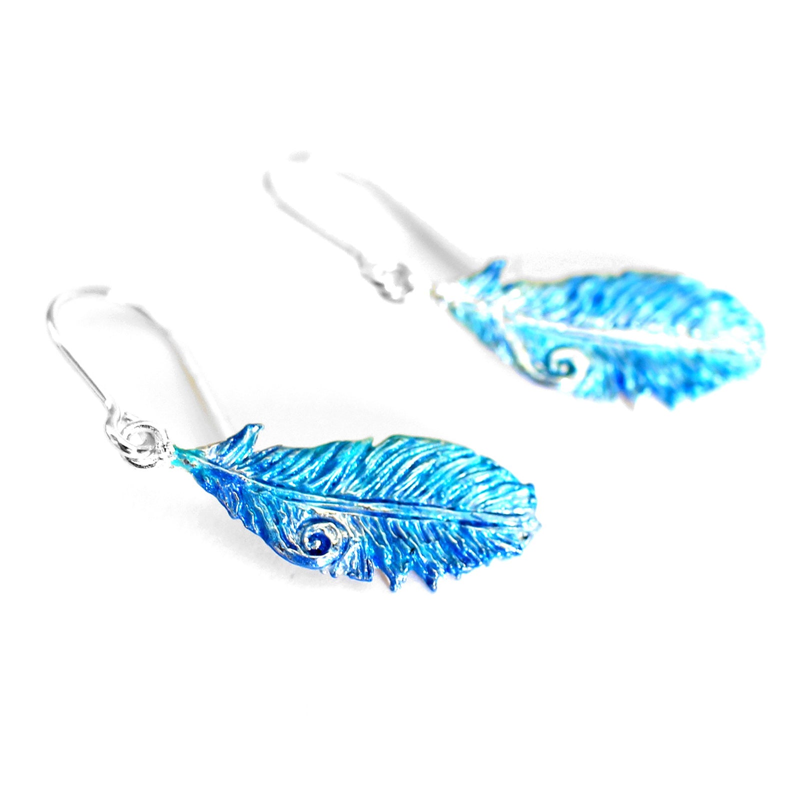 Blue Jay Feather Beaded Earrings - Etsy