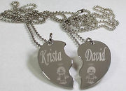 PERSONALIZED SPLIT HEART LOVE IS ....  NECKLACE SET STAINLESS STEEL - Samstagsandmore