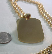 GOLD IPG PLATED X LARGE PENDANT  DOG TAG SOLID  STAINLESS STEEL NECKLACE - Samstagsandmore