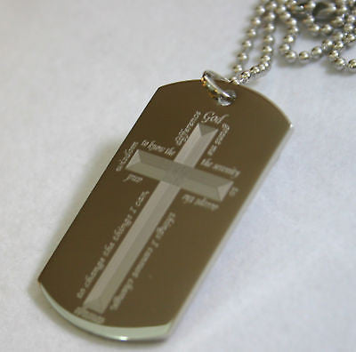 Serenity Prayer Military Dog Tag Necklace